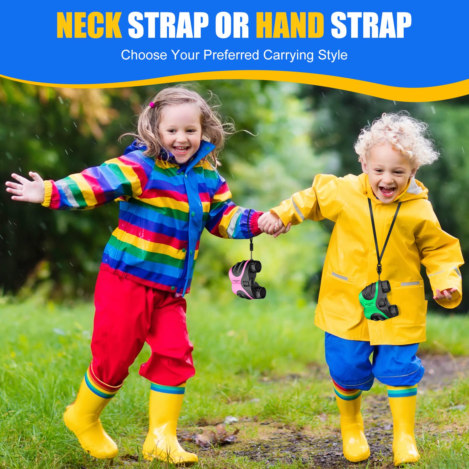 LET'S GO! adjustable eye distance fits different children comfortably.