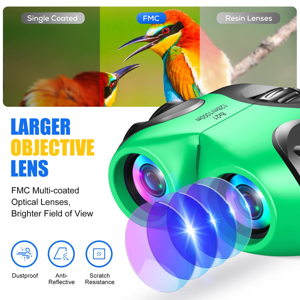 LET'S GO! FMC prism optics deliver crisp, colorful images.