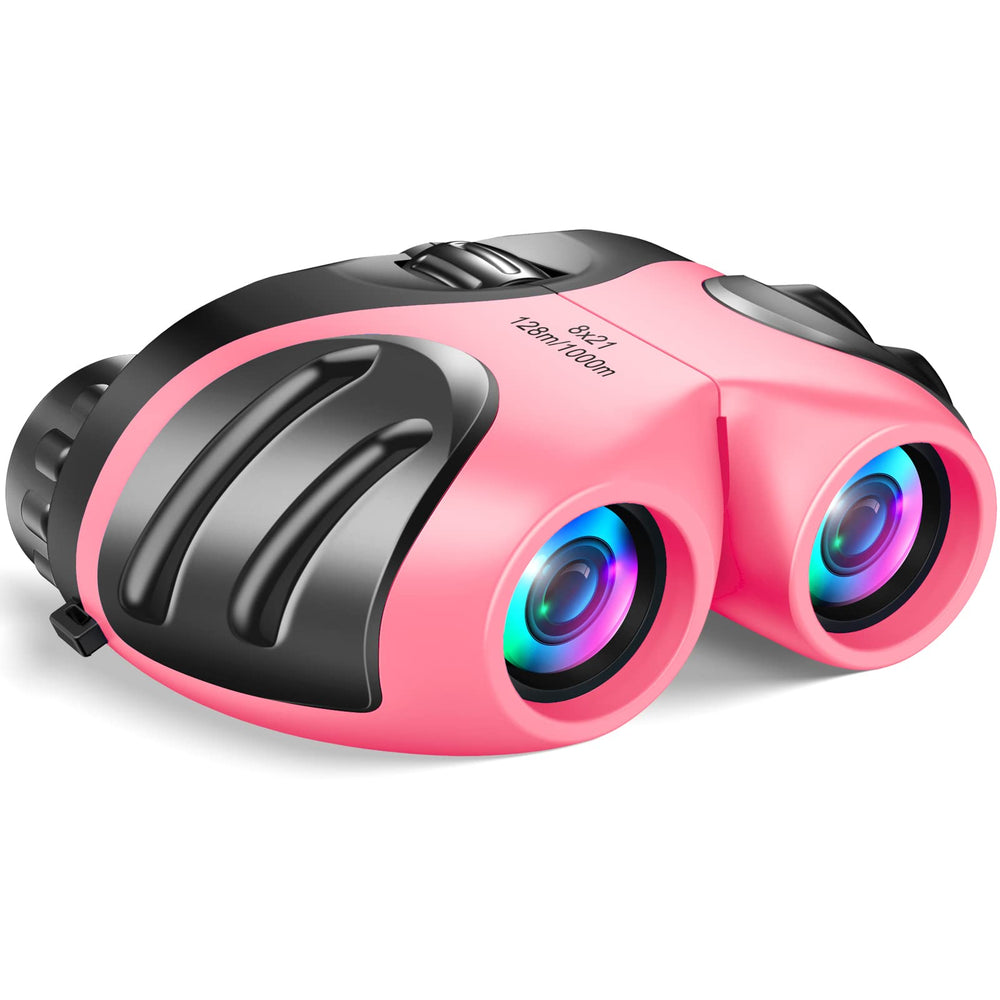 LET'S GO! Kids binoculars with 8x zoom for clear distant views during nature exploration.