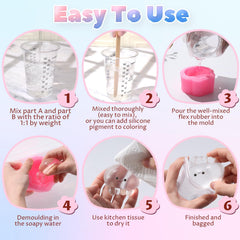LET'S RESIN durable elastic silicone ensures long-lasting squishies and simple maintenance.