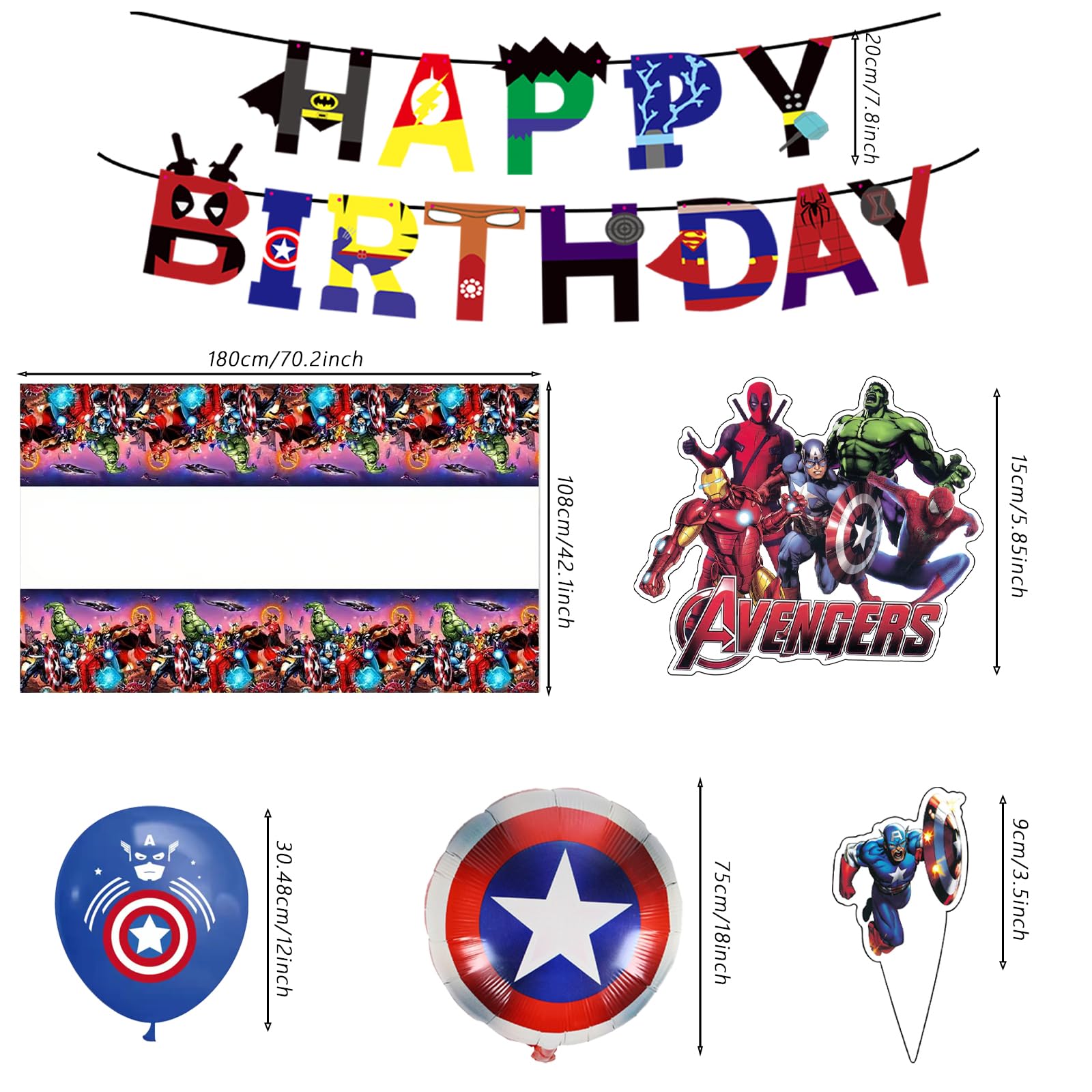 Leuaxmy Avengers latex balloons offer vibrant, durable decor
