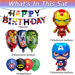 Leuaxmy Avengers decor balloons create a striking backdrop for party photos and games