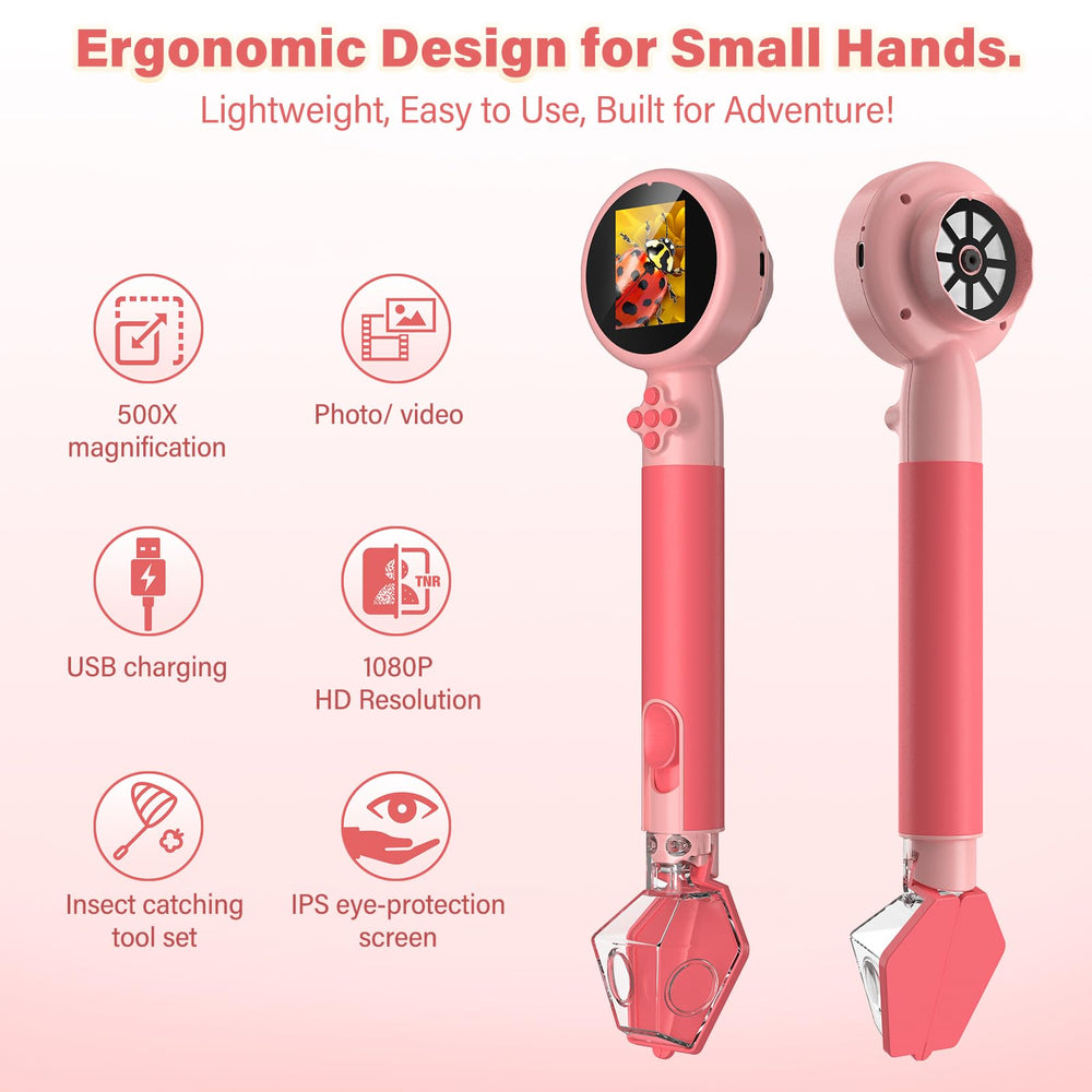 LEUOA Kids Microscope IPS display for clear, eye-friendly viewing.