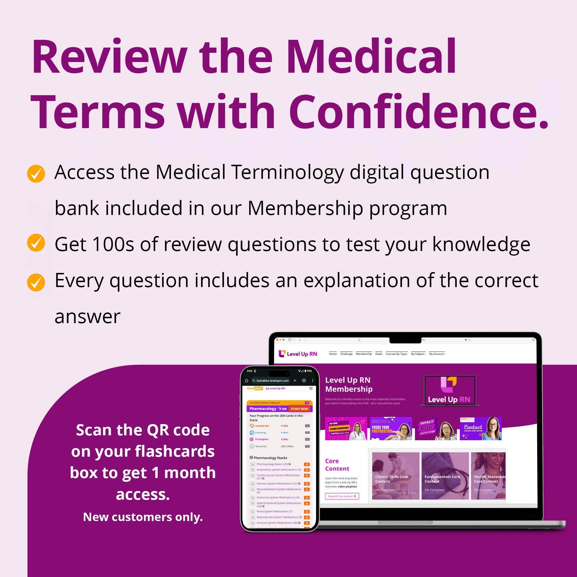 Level Up RN study set helping nursing students review terminology
