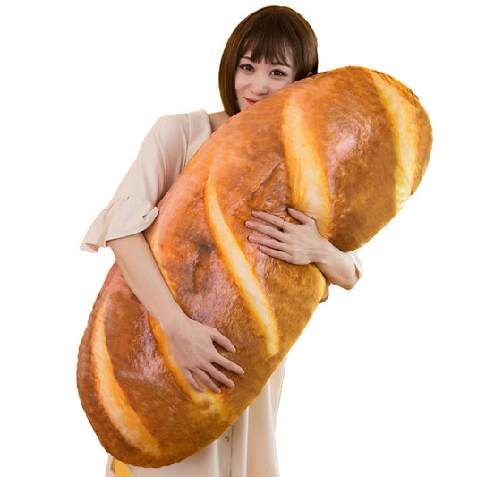 Levenkeness 3D bread plush pillow close-up shows soft texture and warmth.