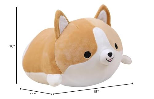Levenkeness Corgi Plush Pillow dimensions 11.8 and 17.7 inches for versatile use.