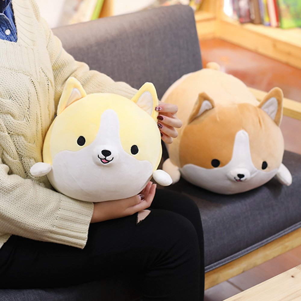 Levenkeness Corgi Plush Pillow home decor accent for living spaces.