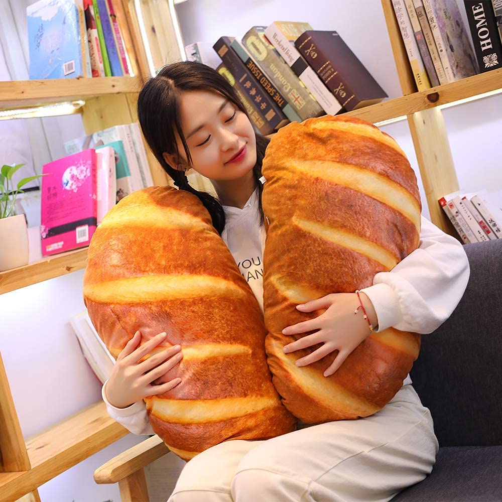 Levenkeness 3D bread cushion with realistic print for living spaces