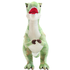 Levenkeness T-Rex plush decor adds playful holiday ambiance.