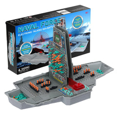 LEVEROAM Talking Sea Battle front view shows a compact family game console for quick battles