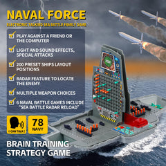 LEVEROAM Talking Sea Battle play scene depicts two players competing with lights and sounds
