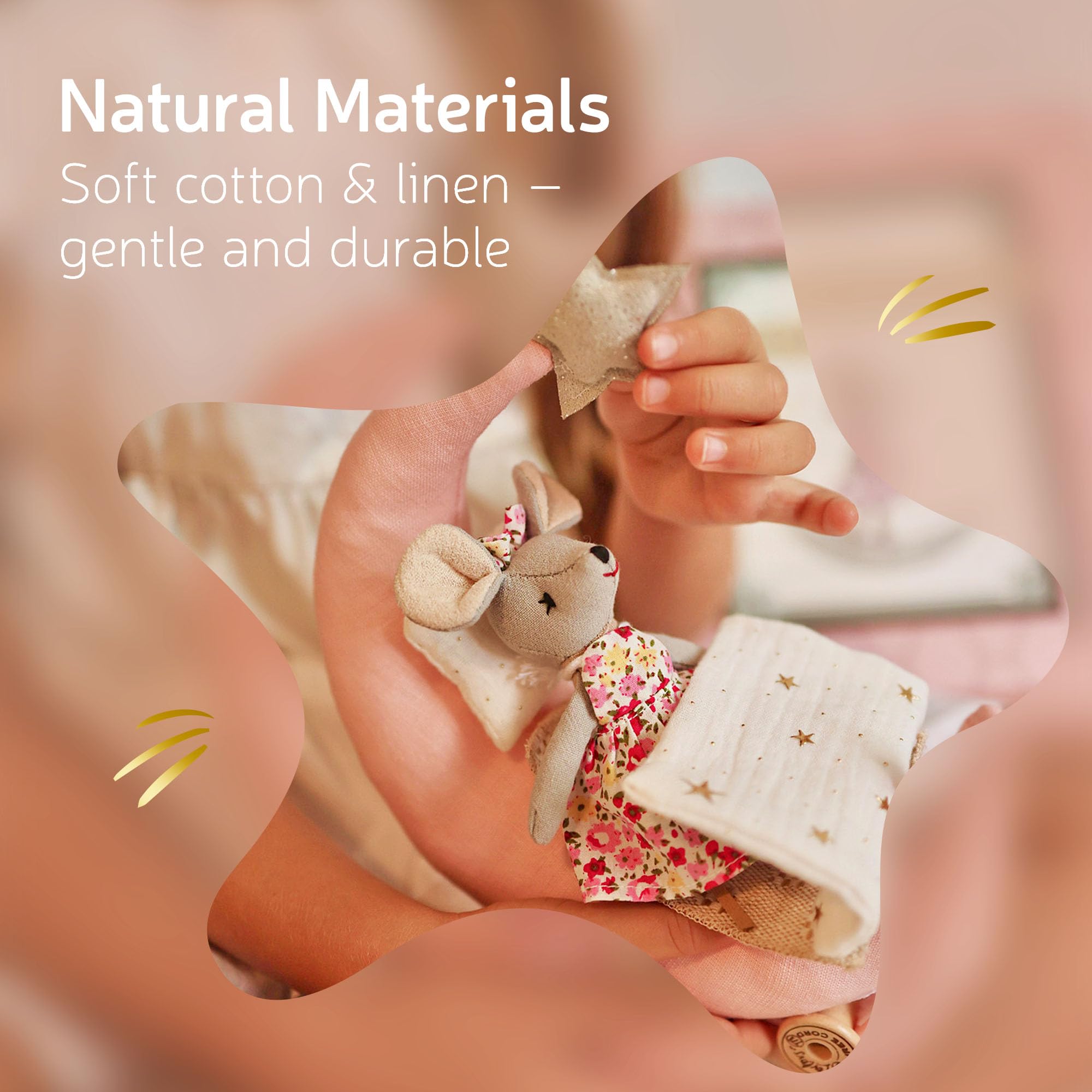 LEVLOVS Soft linen texture inviting gentle cuddling and comfort