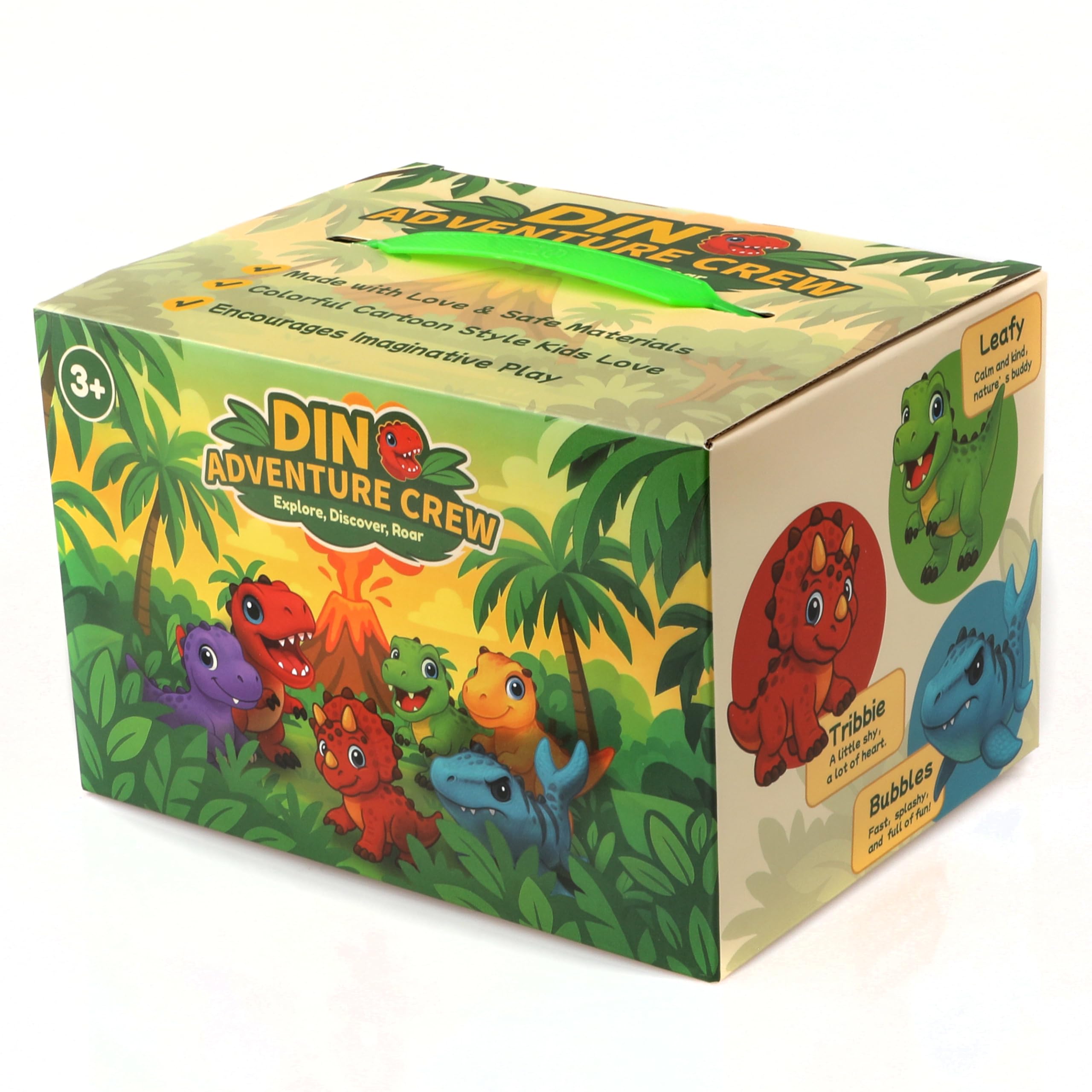 LEWAN Dino Adventure Crew packaging display box showcases the full set for gifting