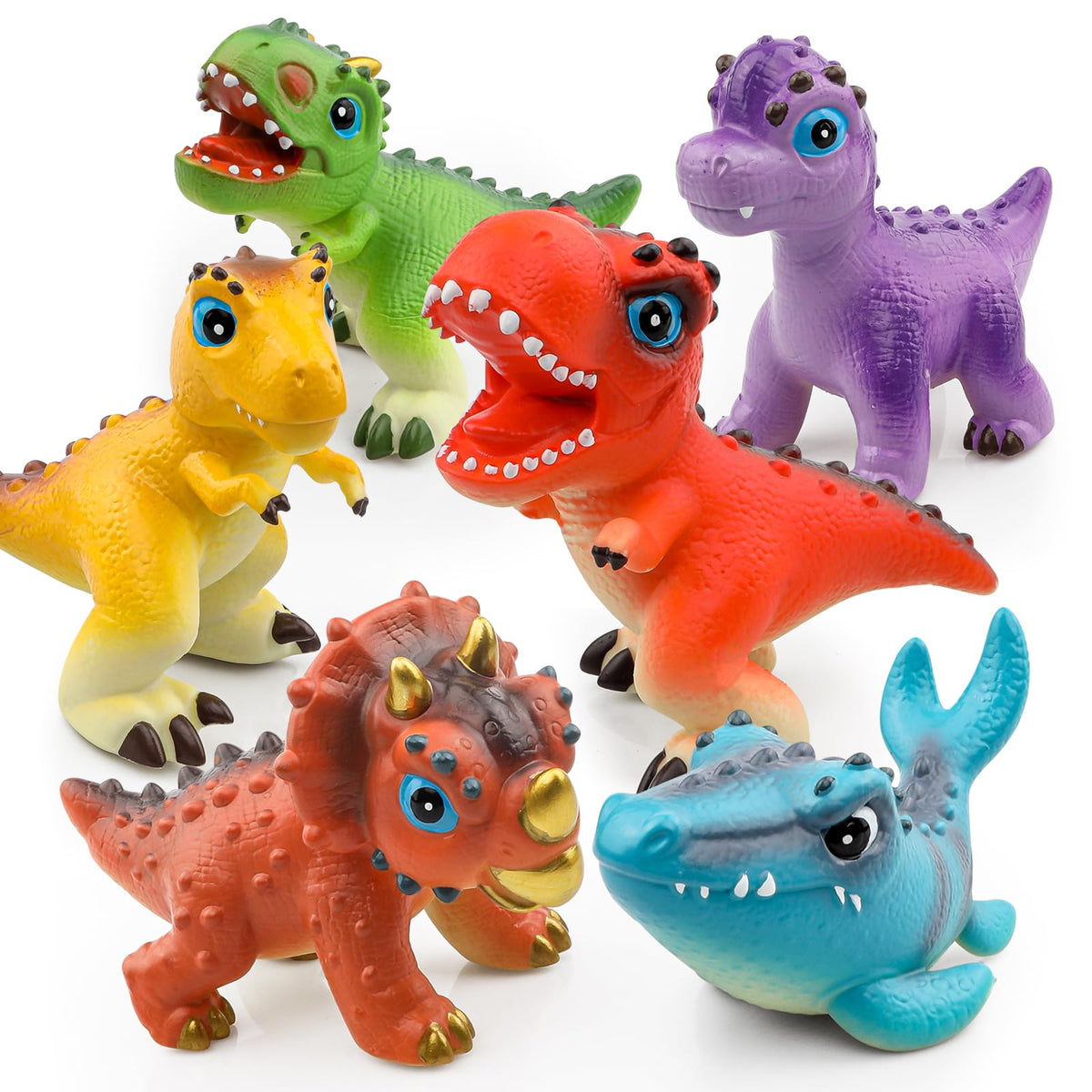 LEWAN Dino Adventure Crew Rexy T-Rex figure for imaginative play and comforting squeezes