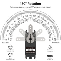 LewanSoul HPS-2018MG 20kg-torque capability supports robust RC car steering.