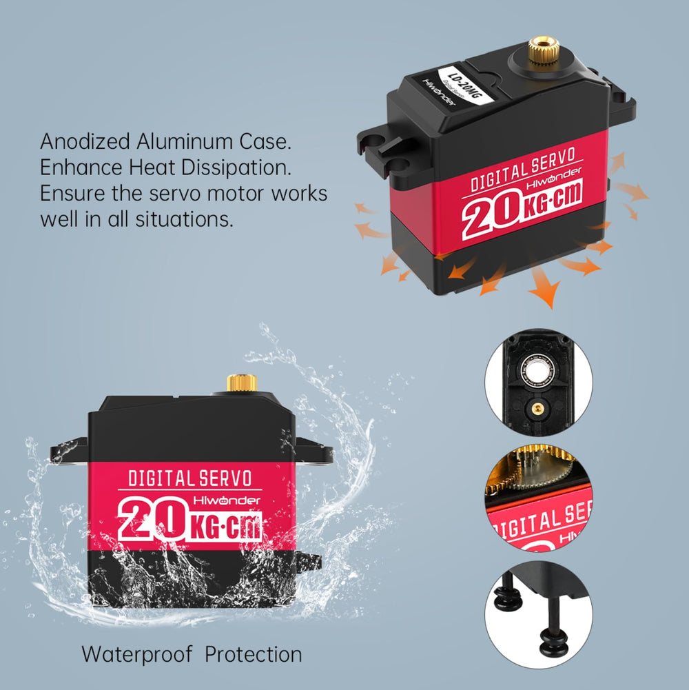 LewanSoul HPS-2018MG IP67 waterproof seal protects electronics from splashes.