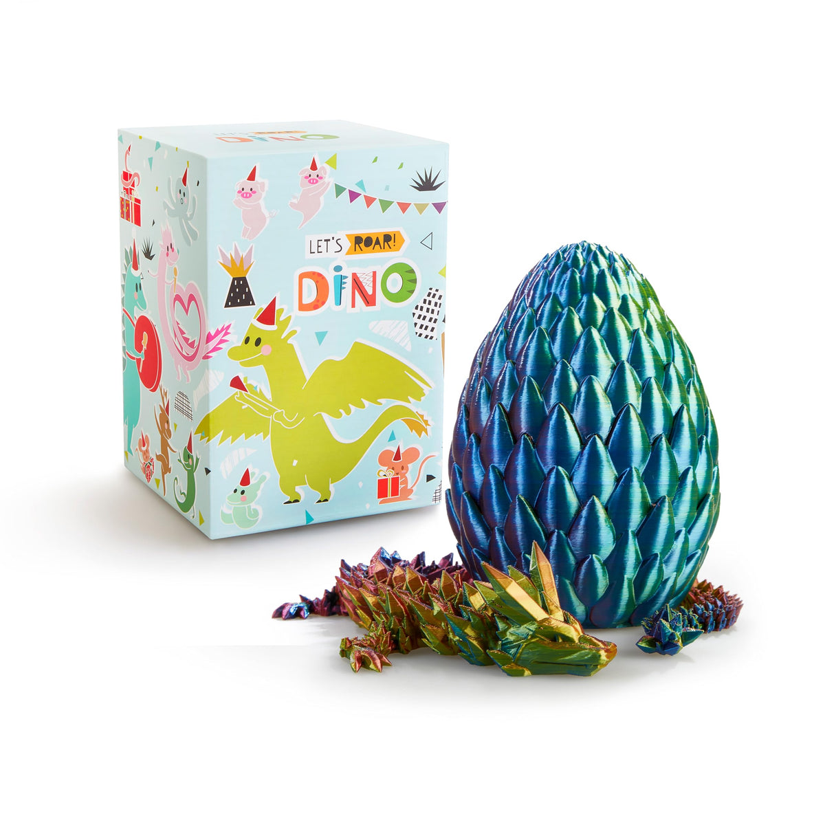 LEWELLRY dragon egg five-and-a-half-inch detail highlights textured scales for tactile play.
