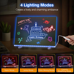 Lewondr LED Note Board stand and wall hanging chain enable flexible placement.