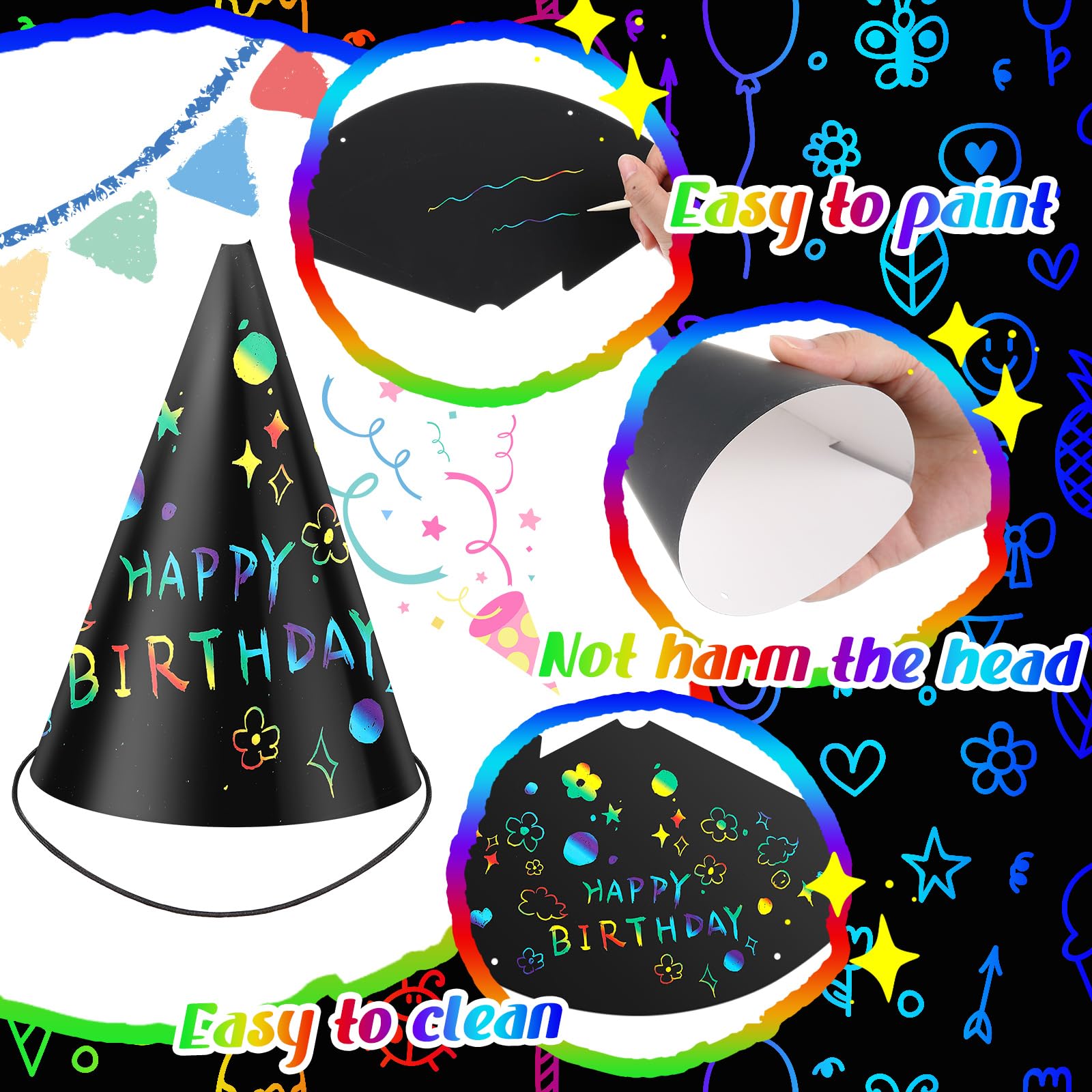 Lewtemi elastic strings ensure comfortable wear during party activities.