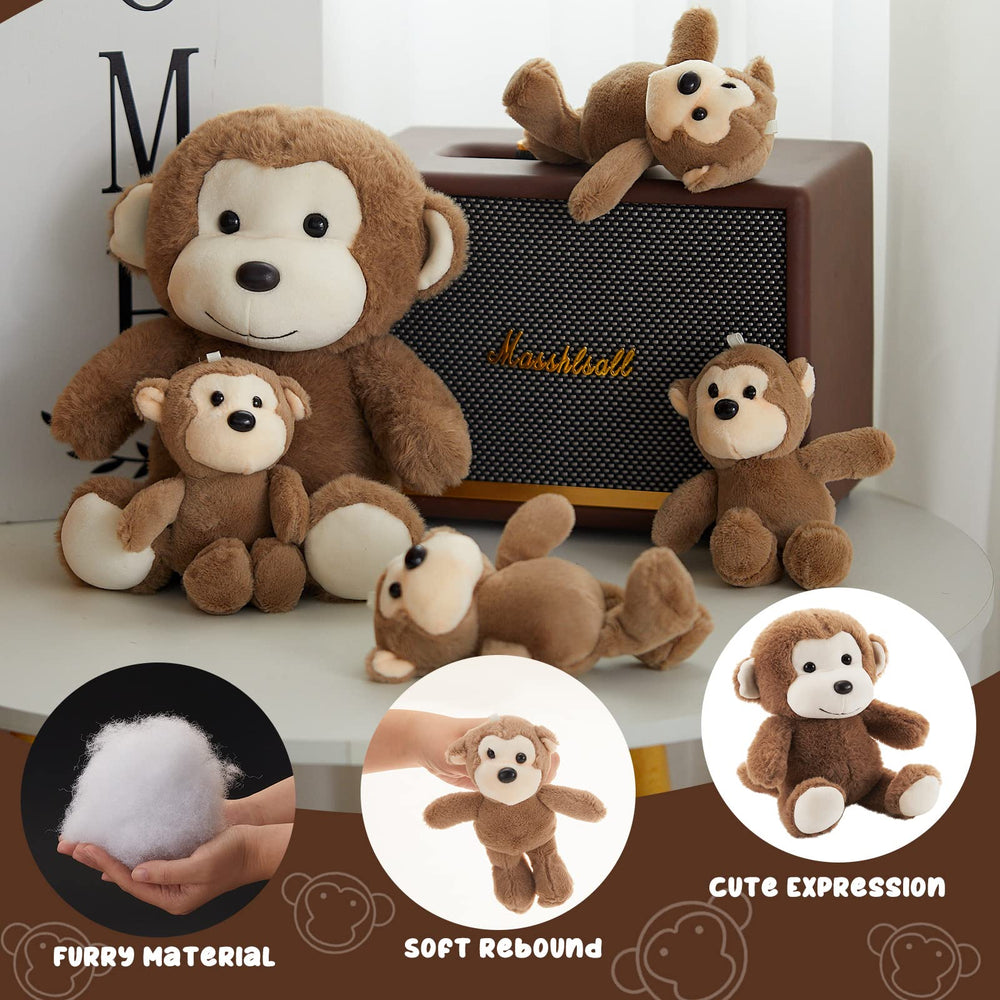 Lewtemi female monkey plush with soft fabric ideal for gentle hugs and storytelling