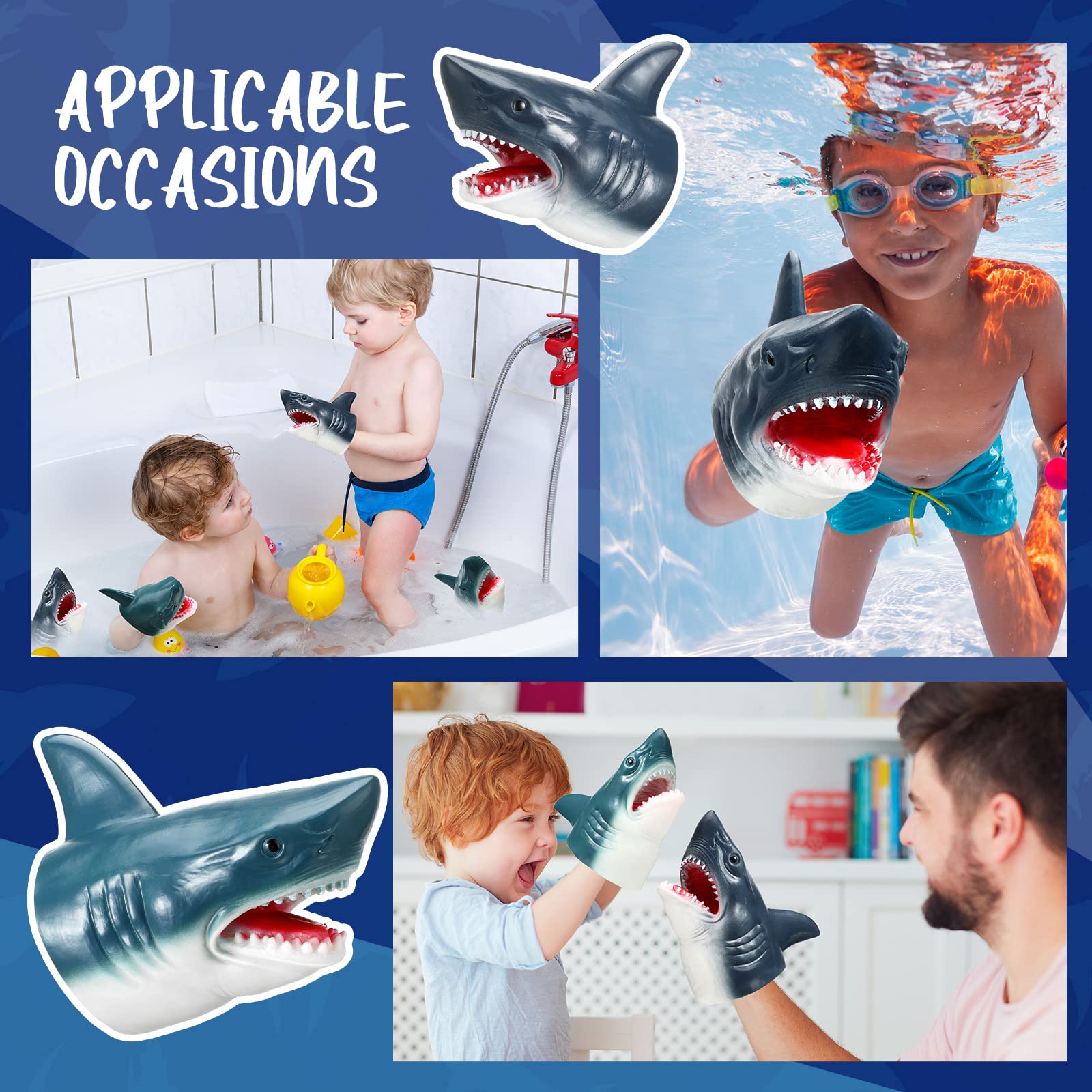 Lewtemi shark puppet ideal for pool, bath, or beach fun