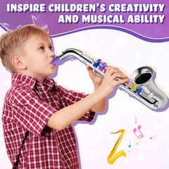 Lewtemi Silver Saxophone Toy beginner operation supports easy starts.
