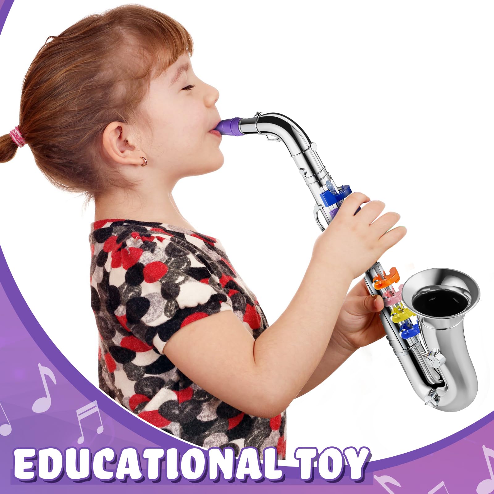 Lewtemi Silver Saxophone Toy durable material demonstrates long-lasting pretend play.