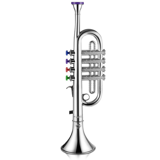 Lewtemi silver trumpet toy for kids with color-coded keys for easy early learning.