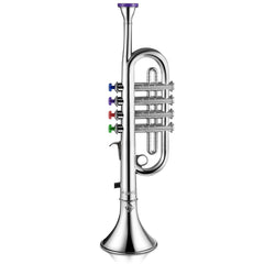 Lewtemi silver trumpet toy for kids with color-coded keys for easy early learning.