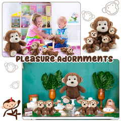 Lewtemi soft plush monkeys display as cute room decor or classroom accents