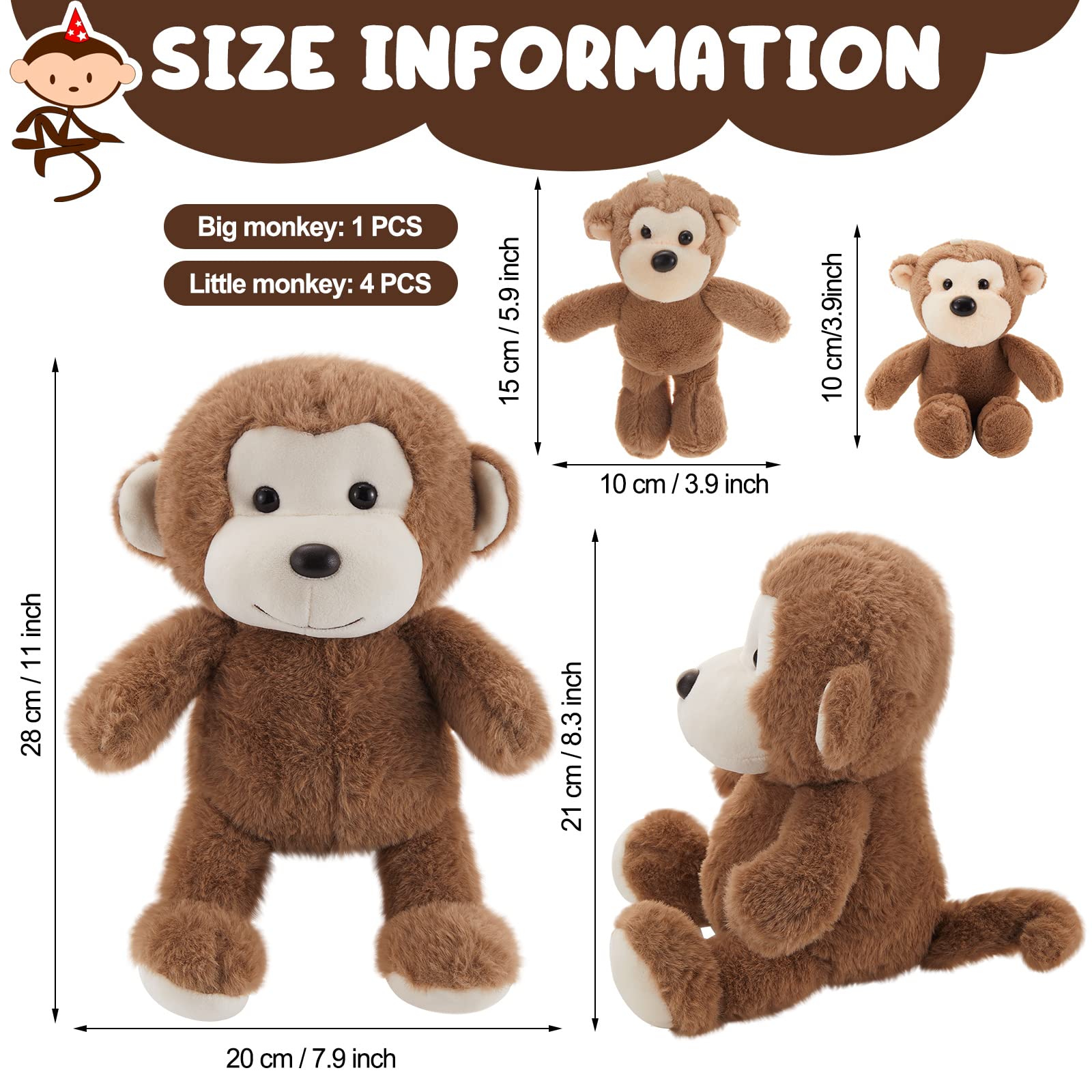 Lewtemi yellow baby monkey plush offers bright color for imaginative play and bedtime comfort