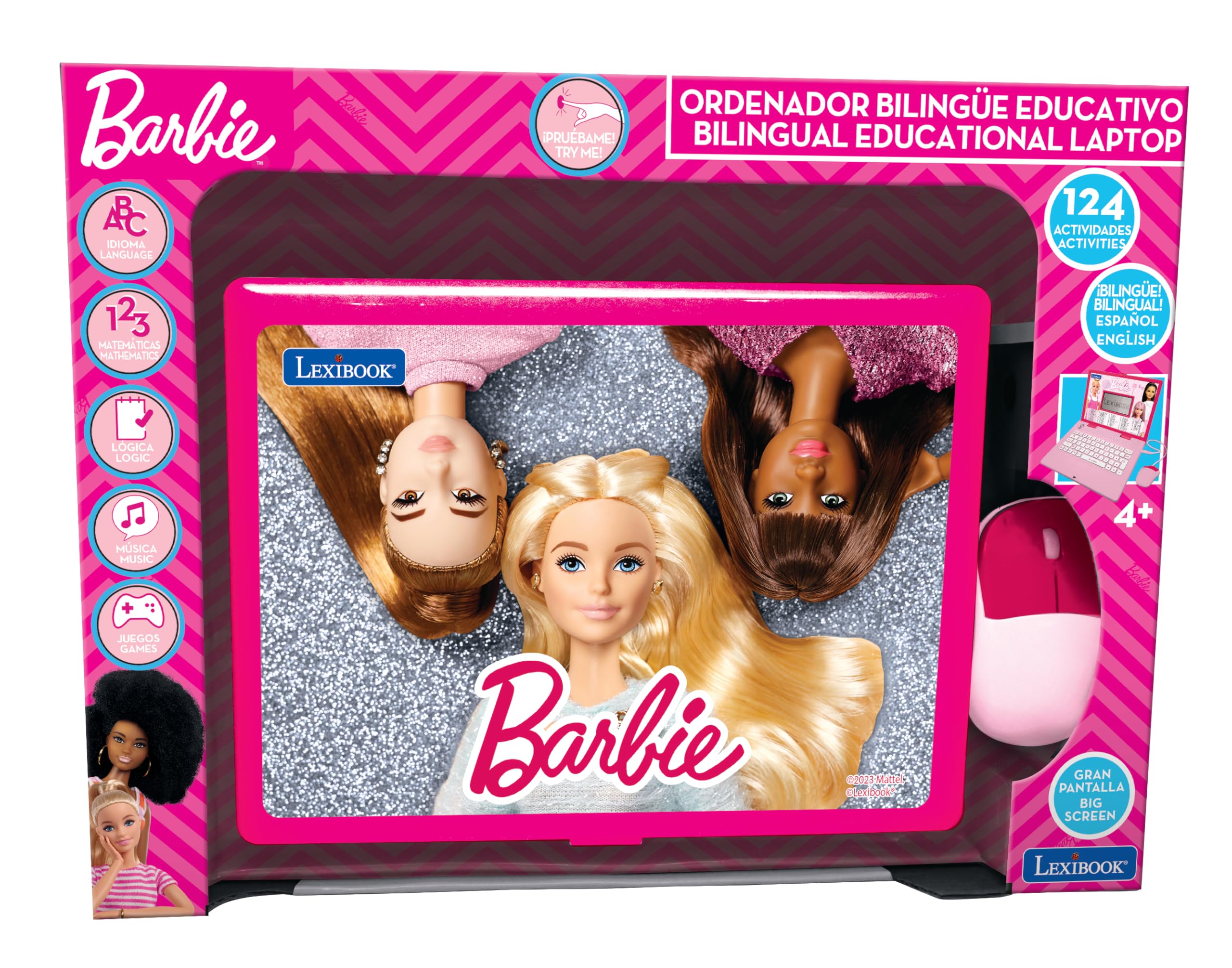 LEXiBOOK Barbie laptop in use during learning on the go.