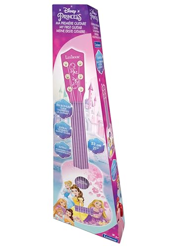 LEXiBOOK Disney Princess guitar side view shows compact, kid-friendly design for small hands.