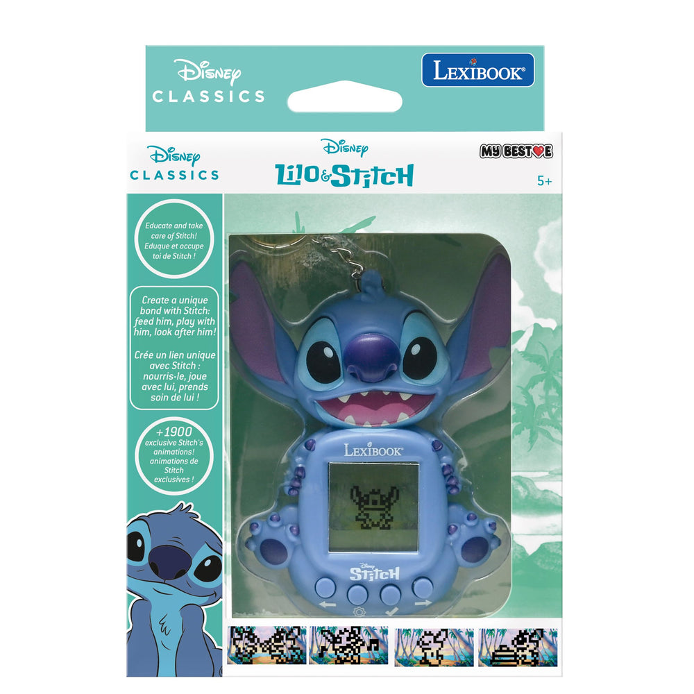 Lexibook Stitch colorful screen enhances engagement and learning visuals.