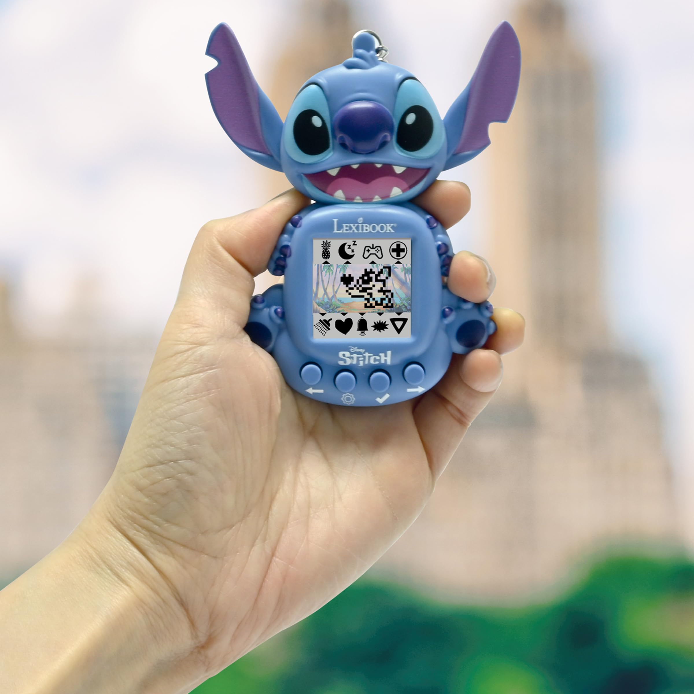 Lexibook Stitch interactive games category screen offers varied play.