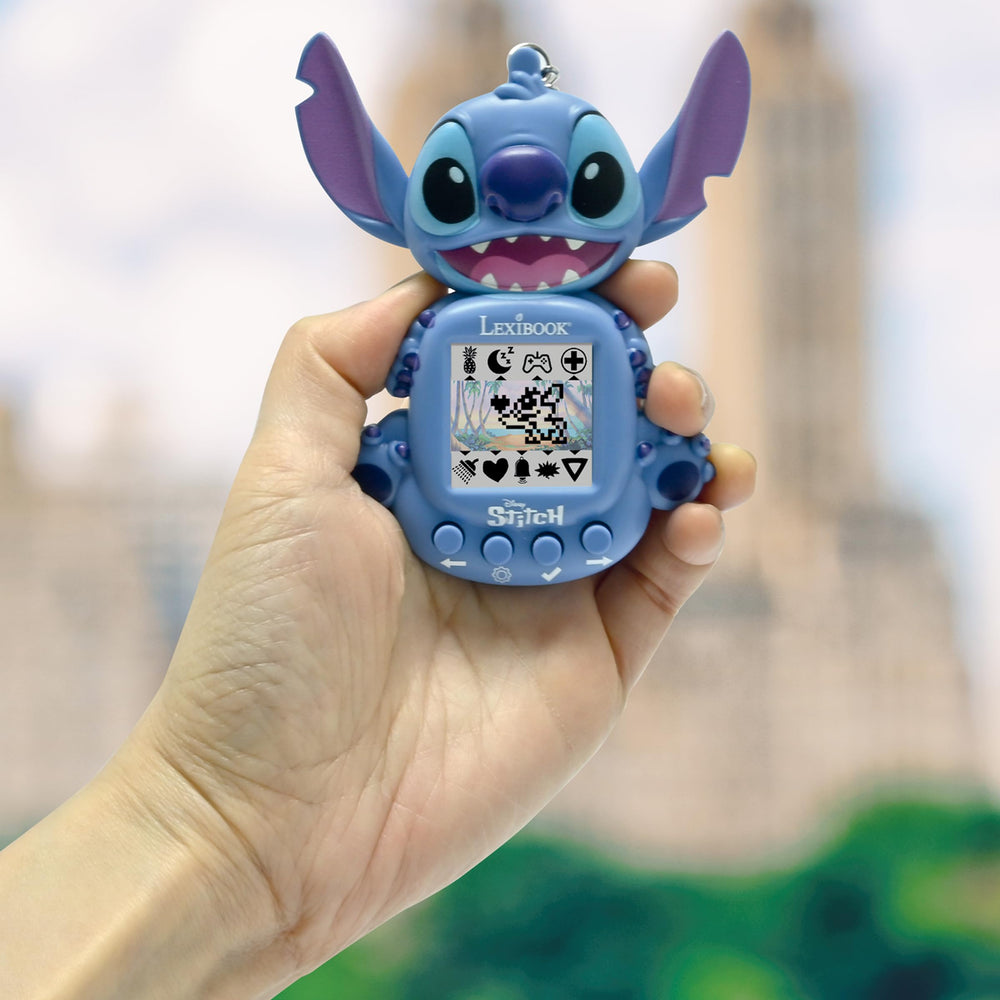 Lexibook Stitch interactive games category screen offers varied play.