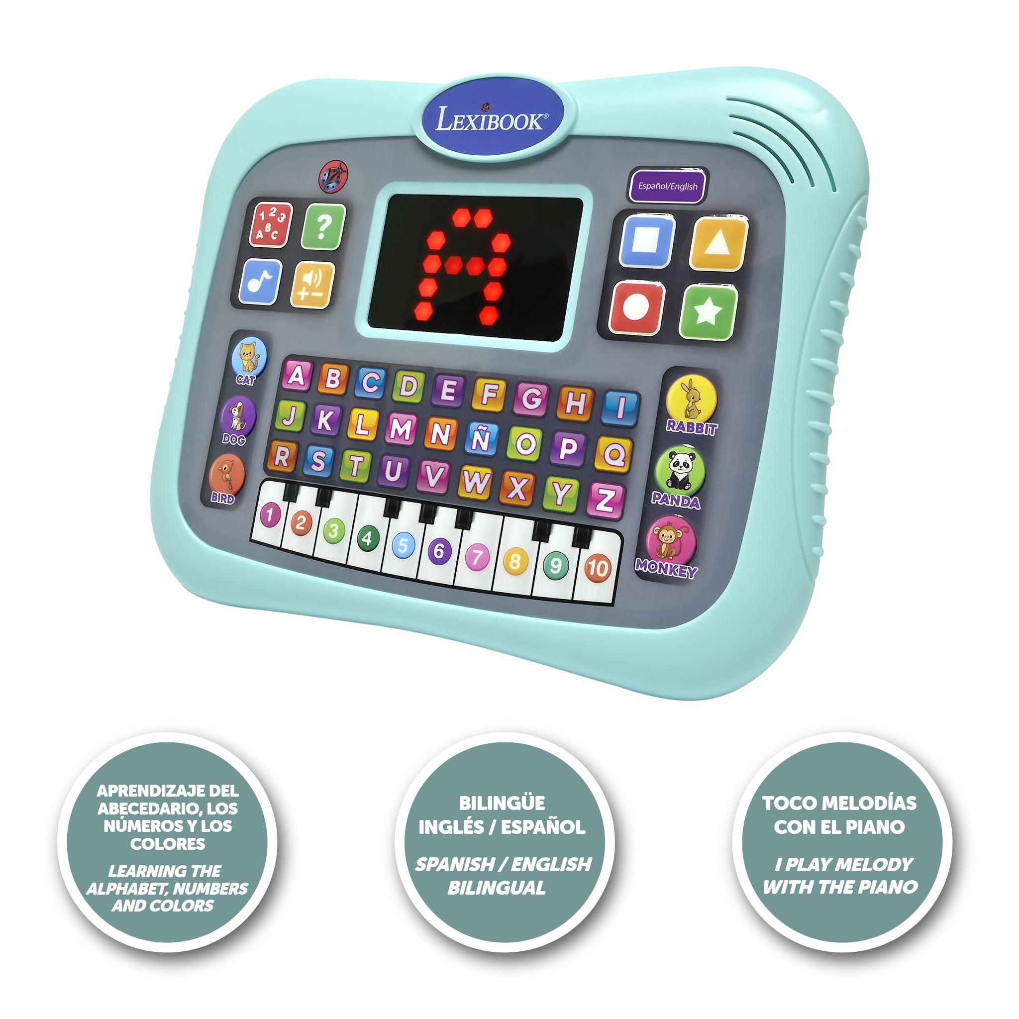 Lexibook educational tablet blue displaying numbers learning mode for counting