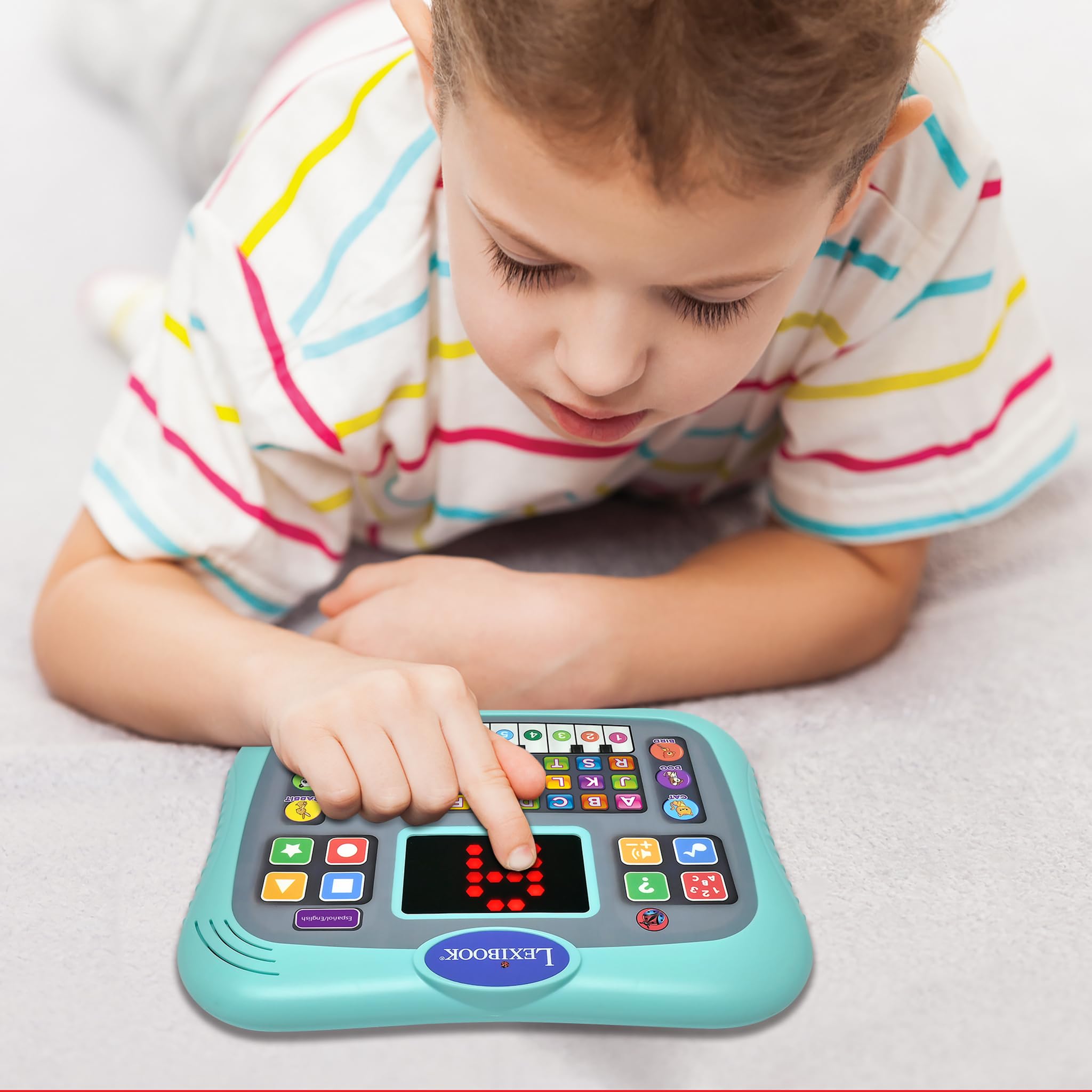 Lexibook educational tablet blue illustrating piano mode keys for creativity