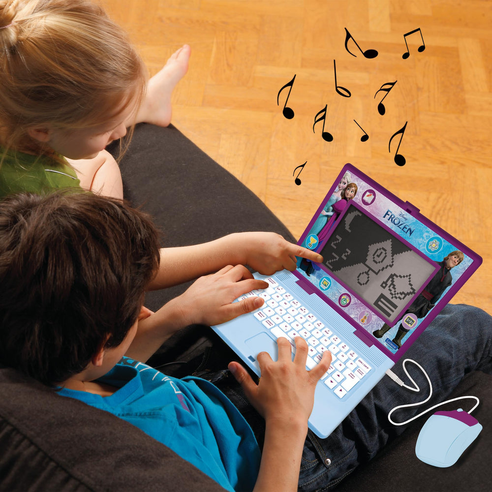 Lexibook Frozen battery-powered design enables wireless learning on the go.