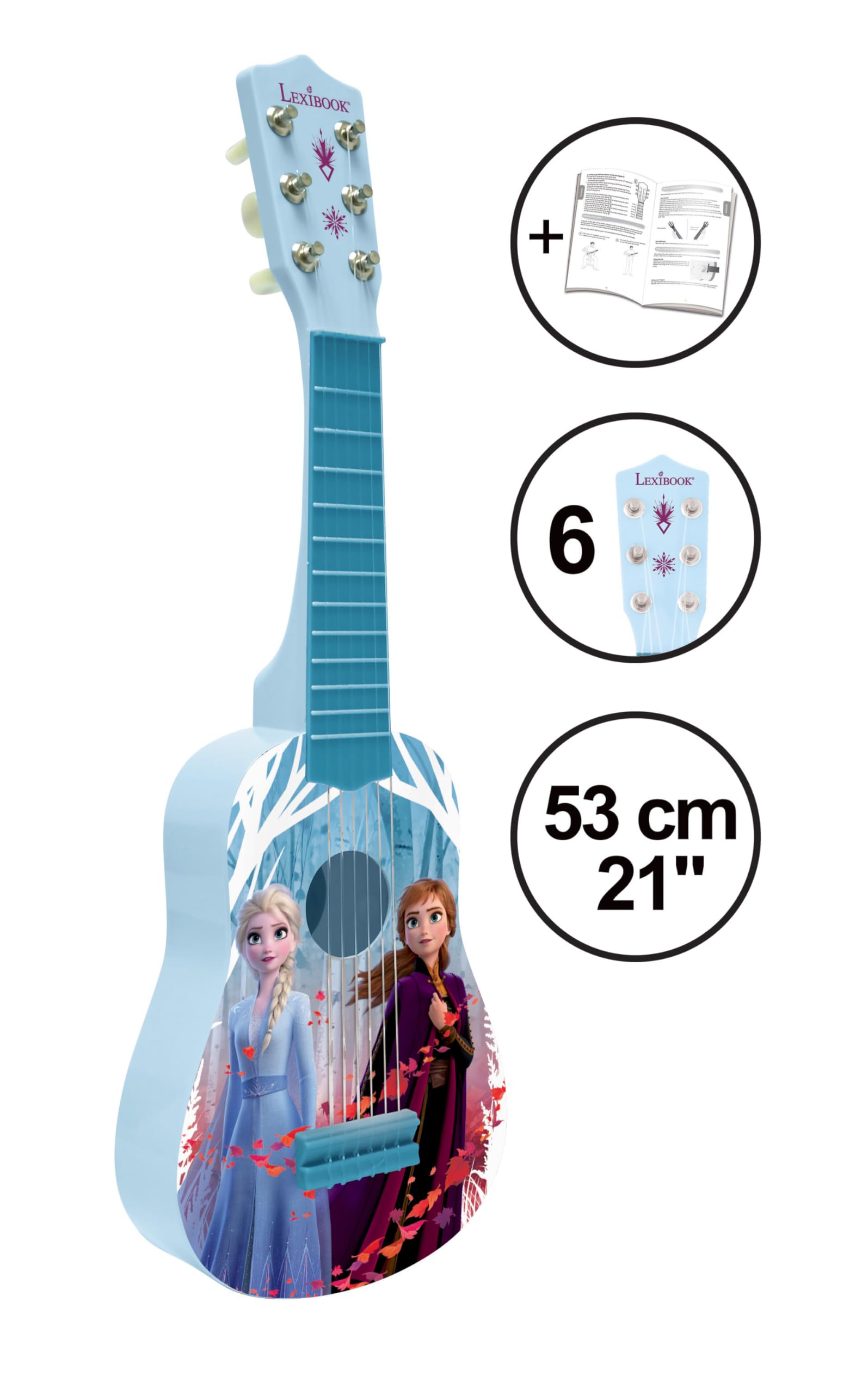 Lexibook Frozen first guitar learning guide helps kids start playing