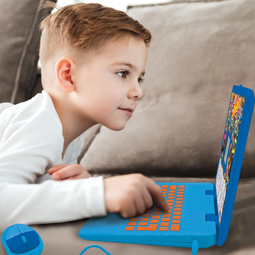 Lexibook Hot Wheels laptop detailed setup promotes compact, portable learning anywhere.