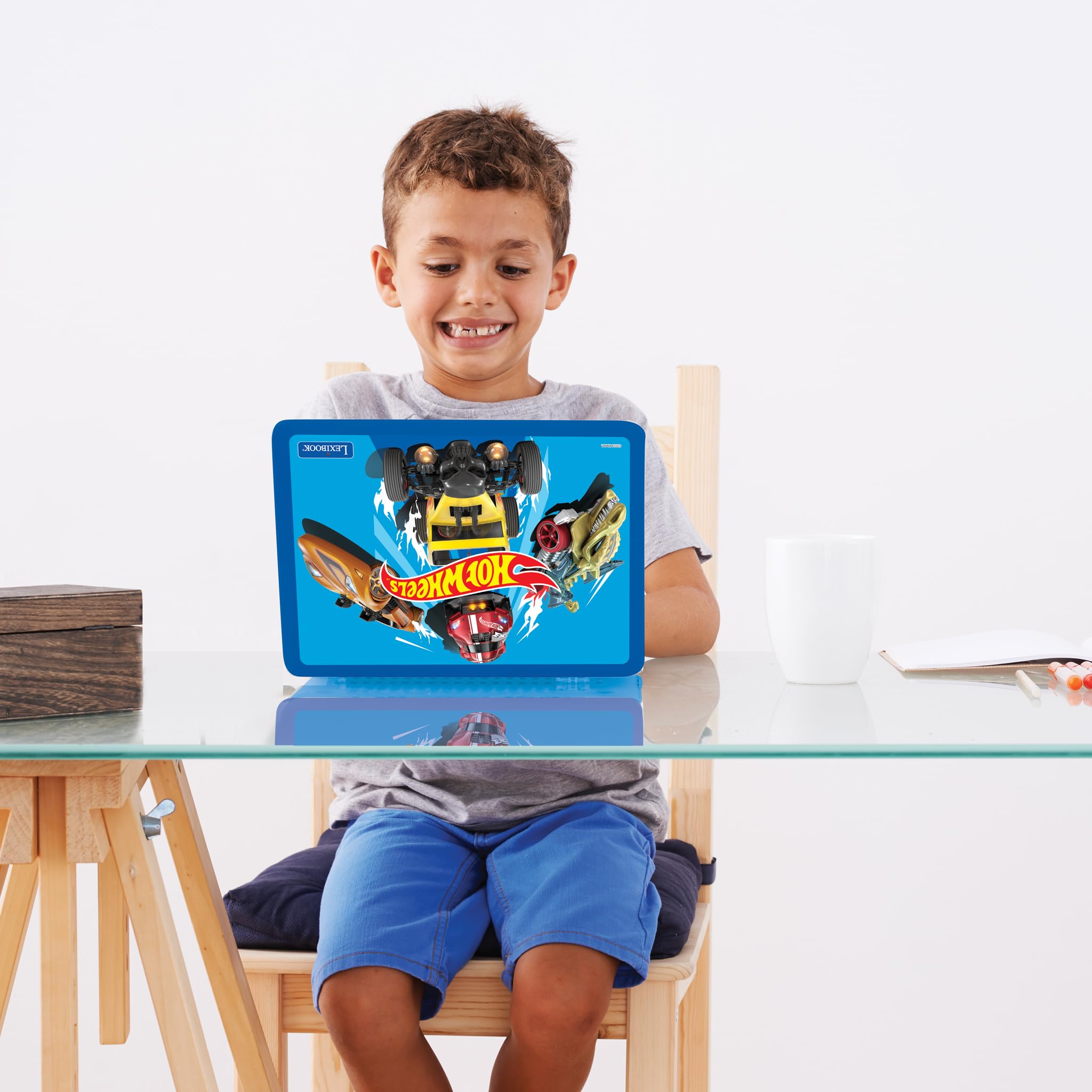 Lexibook Hot Wheels laptop games area offers fun breaks between lessons.