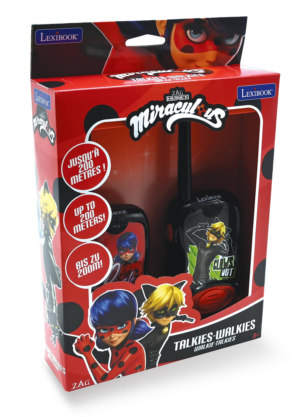 Lexibook Miraculous Walkie Talkies, Black Cat design for adventurous play and quick coordination