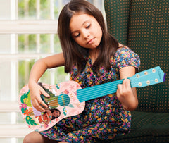 Lexibook Moana guitar durable plastic body, lightweight for kids.