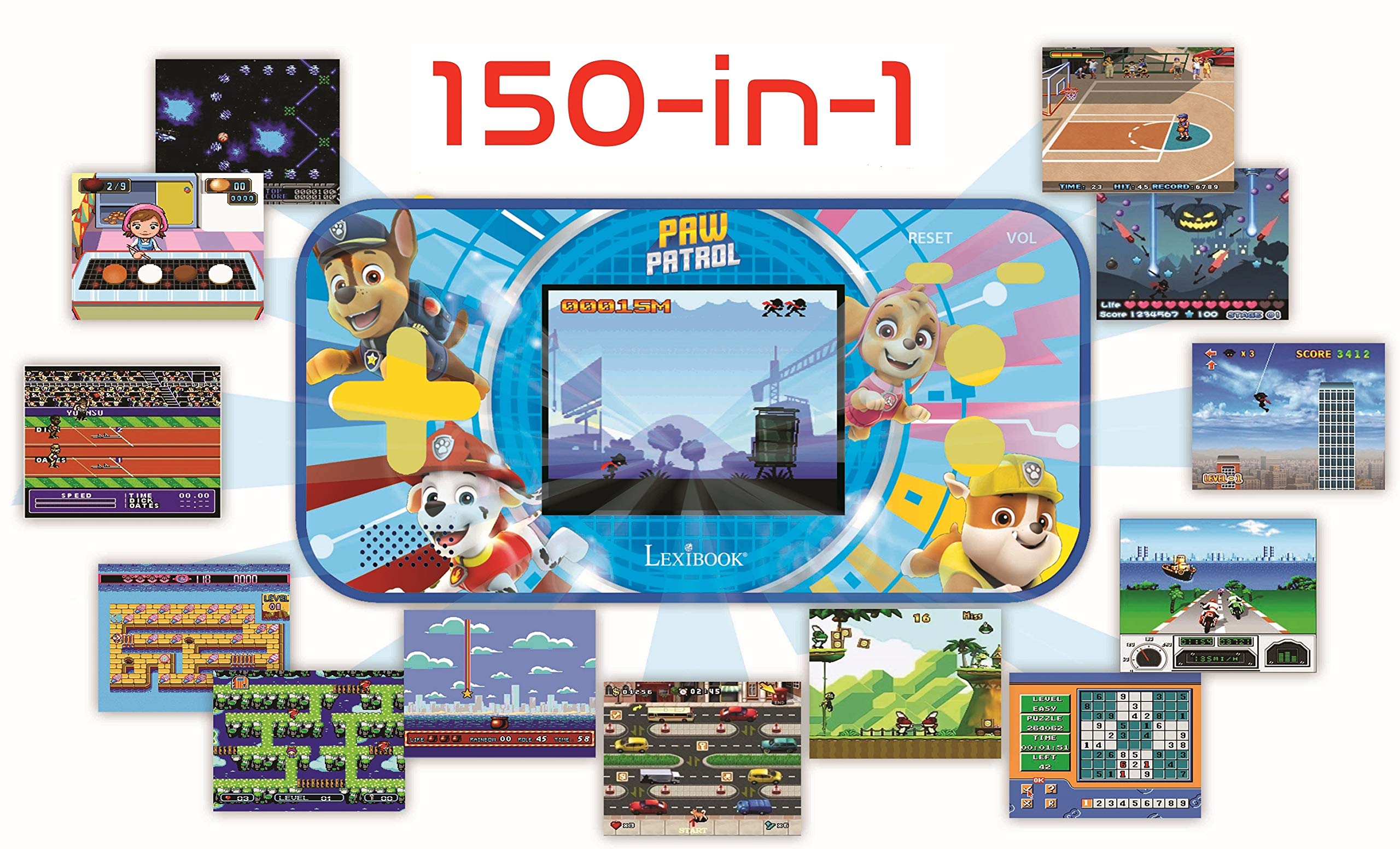 Lexibook Paw Patrol Chase portable carry view demonstrating easy grab-and-go use.