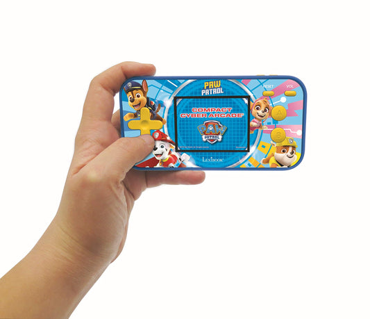 Lexibook Paw Patrol Chase compact arcade side view highlighting travel-friendly design.