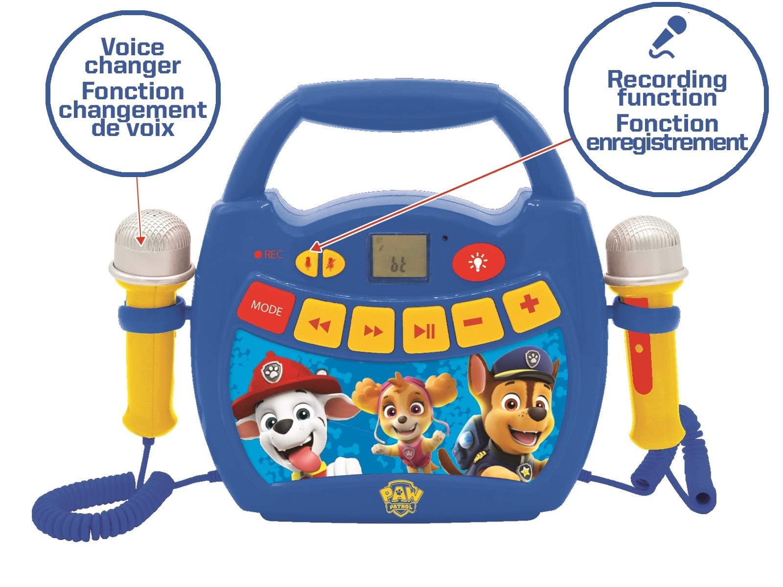 LEXiBOOK Paw Patrol headphone jack for private listening and practice.