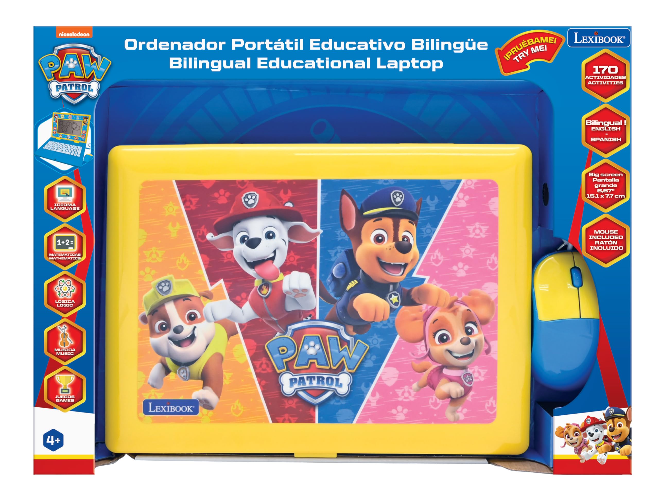 Lexibook Paw Patrol laptop shows animated content that invites exploration.