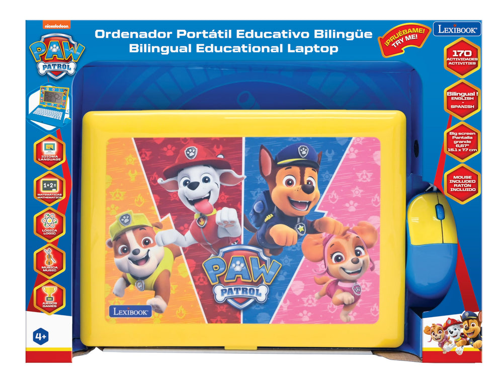 Lexibook Paw Patrol laptop shows animated content that invites exploration.