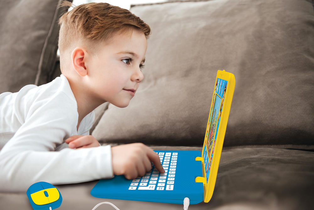 Lexibook Paw Patrol laptop teaches English and Spanish with engaging activities.